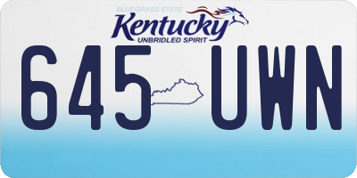 KY license plate 645UWN