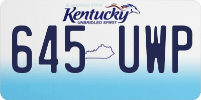 KY license plate 645UWP