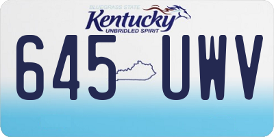 KY license plate 645UWV