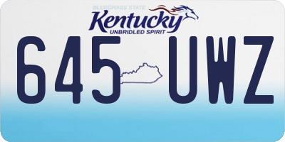 KY license plate 645UWZ