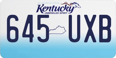 KY license plate 645UXB