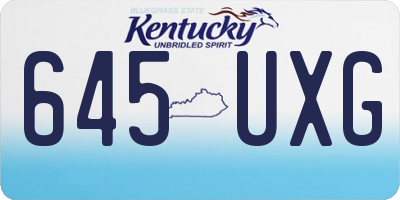 KY license plate 645UXG
