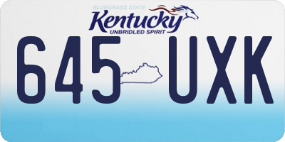 KY license plate 645UXK