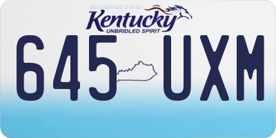 KY license plate 645UXM