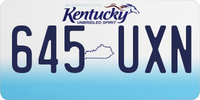 KY license plate 645UXN