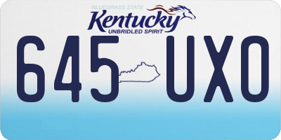 KY license plate 645UXO
