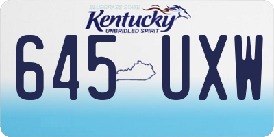 KY license plate 645UXW