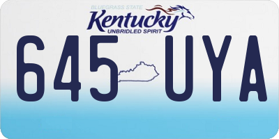 KY license plate 645UYA