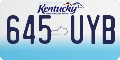 KY license plate 645UYB
