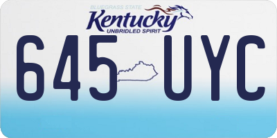 KY license plate 645UYC