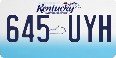KY license plate 645UYH
