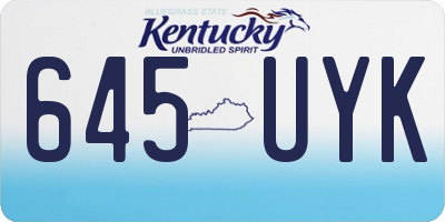 KY license plate 645UYK