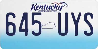 KY license plate 645UYS