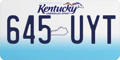 KY license plate 645UYT