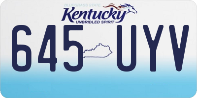 KY license plate 645UYV