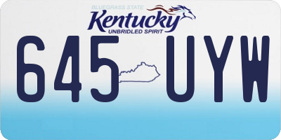 KY license plate 645UYW