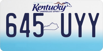 KY license plate 645UYY