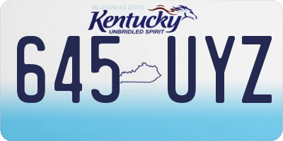 KY license plate 645UYZ
