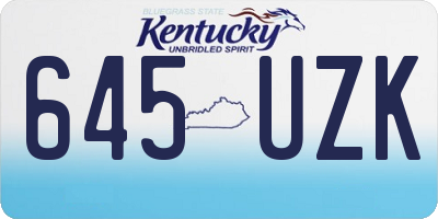 KY license plate 645UZK
