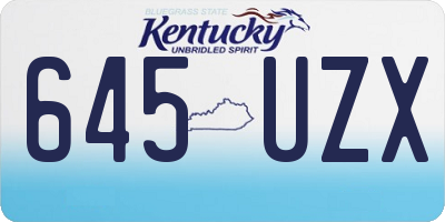 KY license plate 645UZX
