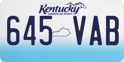 KY license plate 645VAB
