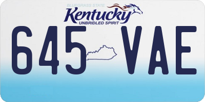 KY license plate 645VAE