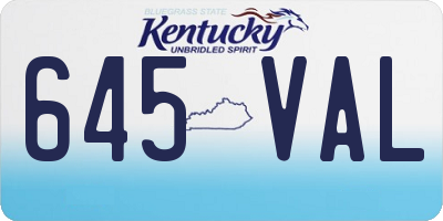 KY license plate 645VAL