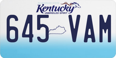 KY license plate 645VAM