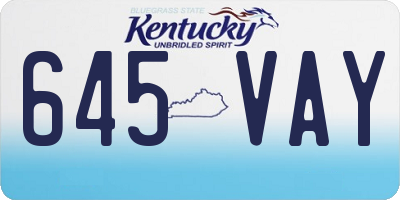 KY license plate 645VAY