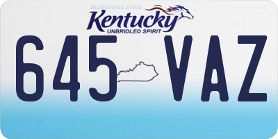 KY license plate 645VAZ