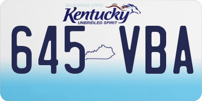 KY license plate 645VBA
