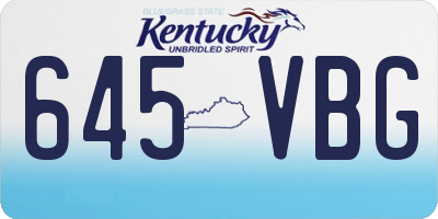 KY license plate 645VBG