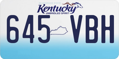 KY license plate 645VBH