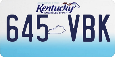KY license plate 645VBK