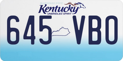 KY license plate 645VBO