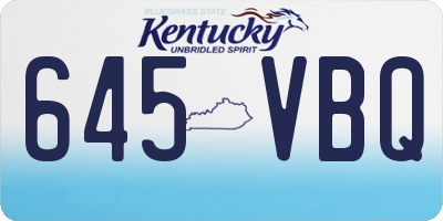 KY license plate 645VBQ