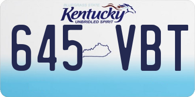 KY license plate 645VBT
