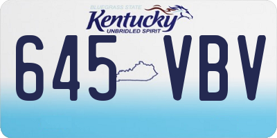 KY license plate 645VBV