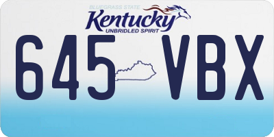 KY license plate 645VBX