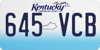 KY license plate 645VCB