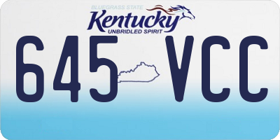 KY license plate 645VCC