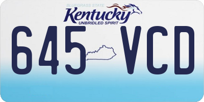 KY license plate 645VCD
