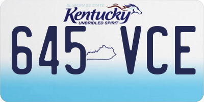 KY license plate 645VCE