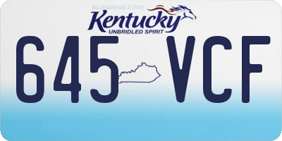 KY license plate 645VCF