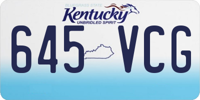 KY license plate 645VCG