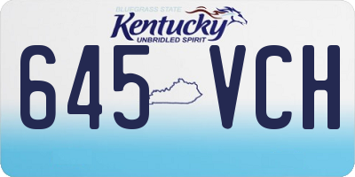KY license plate 645VCH