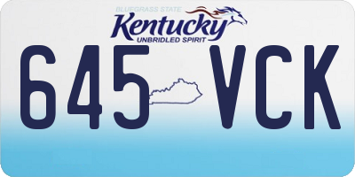 KY license plate 645VCK