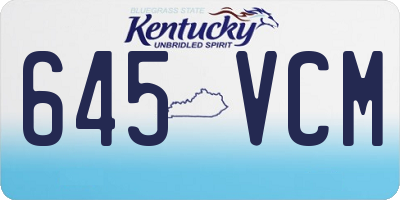 KY license plate 645VCM