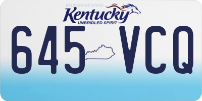 KY license plate 645VCQ