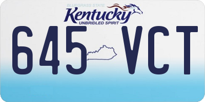 KY license plate 645VCT